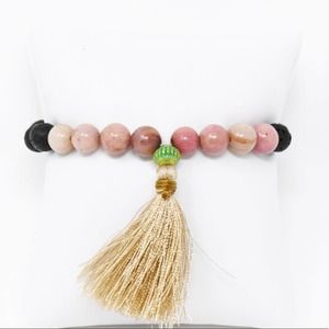 Natural Stone Tassel Stretch Bracelet